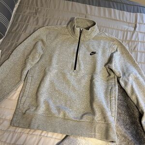 Nike Men's Light Gray Zip-Up Sweater